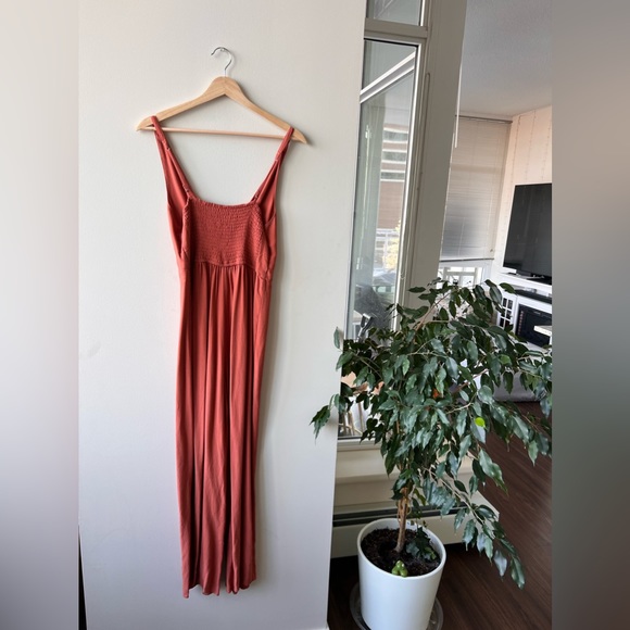 Abercrombie&Fitch Rust Orange Fall Sleeveless Cross front detail Jumpsuit SIZE M - Picture 5 of 6